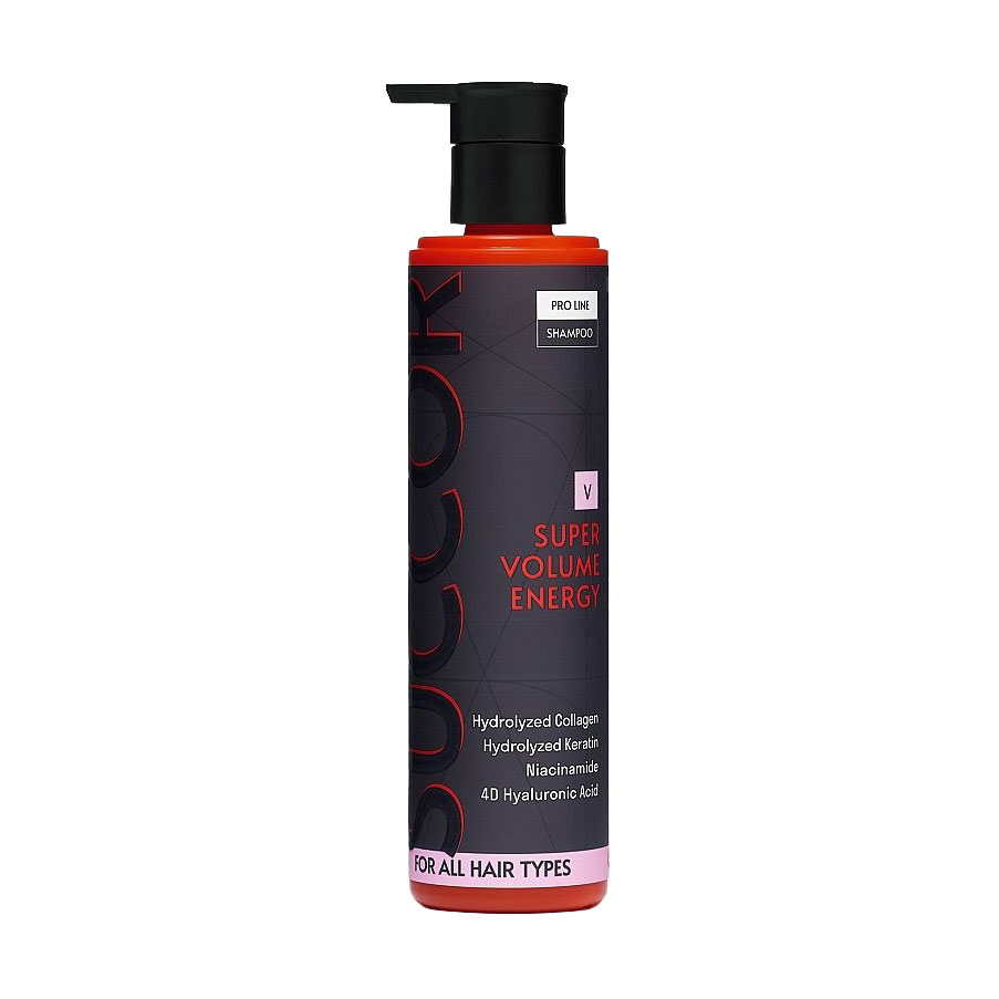 Шампунь Succor Super Volume Energy Shampoo для об'єму всіх типів волосся, 250 мл